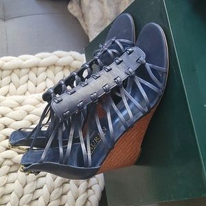 Navy Blue Ralph Lauren Wedge Heels